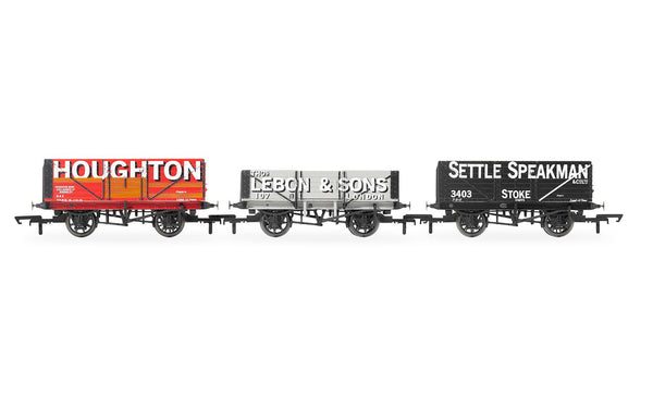 HORNBY R60116 PLANK WAGON TRIPLE PACK ERA 3 HOUGHTON THOS LEBON & SONS SETTLE SPEAKMAN OO GUAGE TRAIN ROLLING STOCK