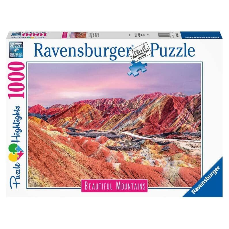 RAVENSBURGER 173143 RAINBOW MOUNTAINS CHINA 1000PC JIGSAW PUZZLE