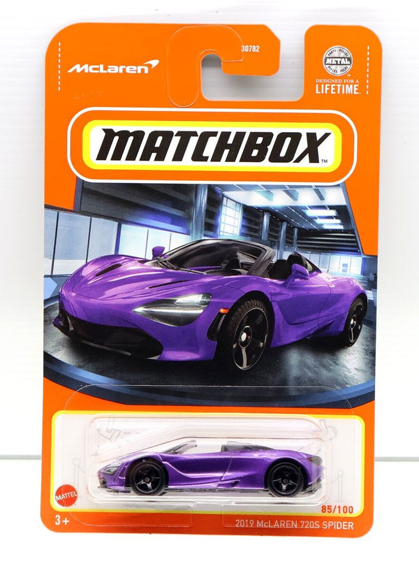 MATCHBOX 2019 MCLAREN 720S SPIDER 85/100 METAL DIECAST CAR LONGCARD