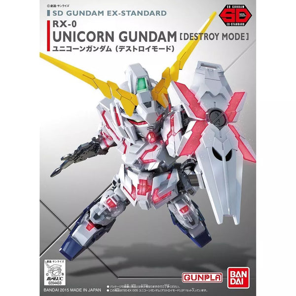 BANDAI 5065619 SD GUNDAM EX-STANDARD RX-0 UNICORN GUNDAM DESTROY MODE PLASTIC MODEL KIT