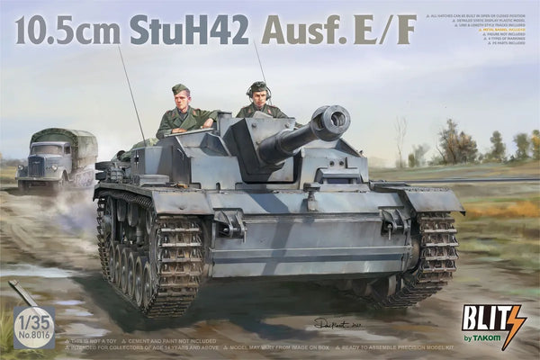 TAKOM 8016 STUH42 AUSF.E/F WITH 105MM GUN 1/35 SCALE PLASTIC MODEL KIT