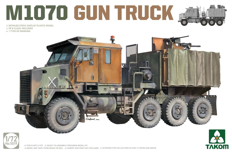 TAKOM 5019 M1070 GUN TRUCK 1/72 SCALE PLASTIC MODEL KIT