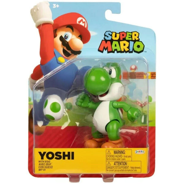 SUPER MARIO YOSHI WITH EGG 11 POINTS OF ARTICULATION 4 INCH FIGURE