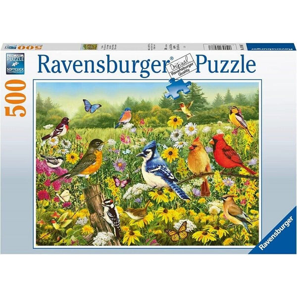 RAVENSBURGER 169887 BIRDS IN THE MEADOW 500PC JIGSAW PUZZLE