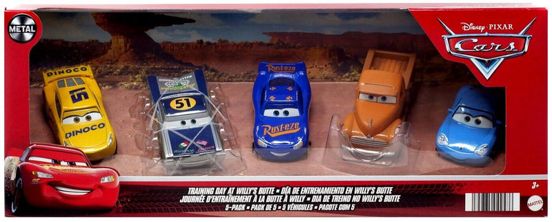 DISNEY PIXAR CARS TRAINING DAY AT WILLYS BUTTE 5 PACK - SMOKEY - SALLY - FABULOUS LIGHTNING MCQUEEN - DINOCO CRUZ RAMIREZ - SALUDOS AMIGOS RAMONE METAL DIECAST CARS