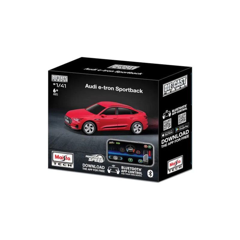 MAISTO TECH 82650 AUDI E-TRON SPORTBACK BLUETOOTH APP CONTROL 1/41 SCALE METAL DIE-CAST CAR