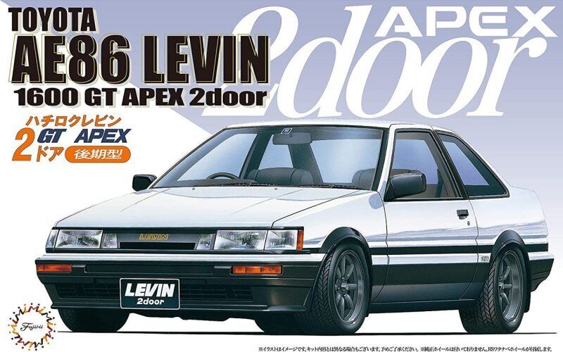 FUJIMI 04649 TOYOTA AE86 LEVIN 1600 GT APEX 2 DOOR  ID-611/24 SCALE PLASTIC MODEL KIT CAR