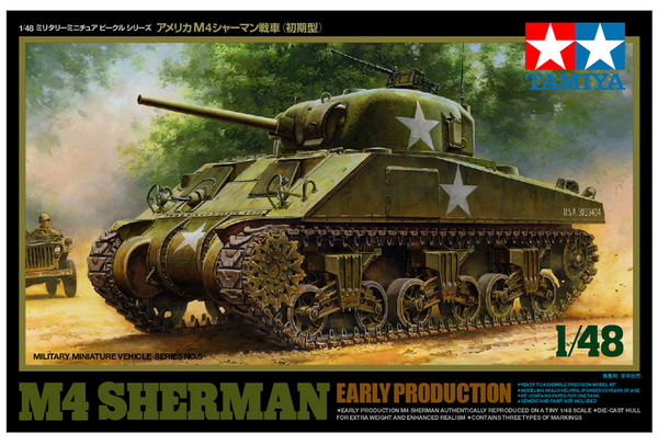 TAMIYA 32505 U.S. M4 SHERMAN EARLY PRODUCTION TANK 1/48 SCALE  PLASTIC MODEL KIT