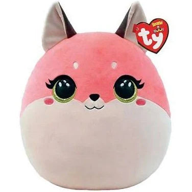 TY SQUISH A BOO BEANIES ROXIE PINK FOX 25CM  SQUISH PLUSH