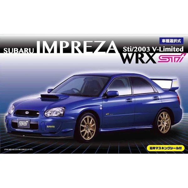 FUJIMI ID-103 SUBARU IMPREZA WRX STI 2003 V-LIMITED WITH WINDOW MASKING SEAL 1/24 SCALE PLASTIC MODEL KIT