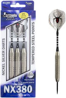 FORMULA SPORTS NX380 - 26 GRAM TEMPERED STEEL POINT NICKEL SILVER DART SET