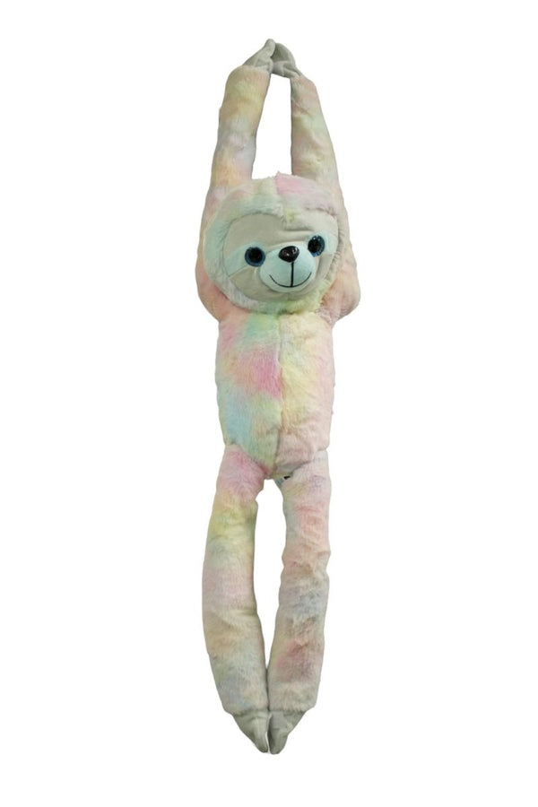 COTTON CANDY SLP20 HANGING SLOTH OLIVIA PASTEL PINK YELLOW AND BLUE PLUSH