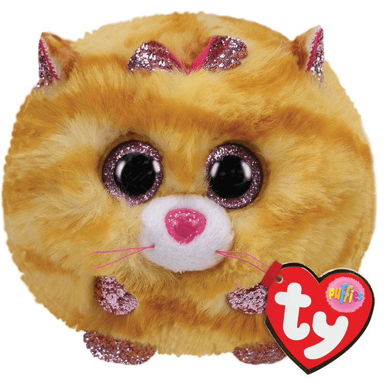 TY BEANIE BALLS TABITHA YELLOW CAT BALL