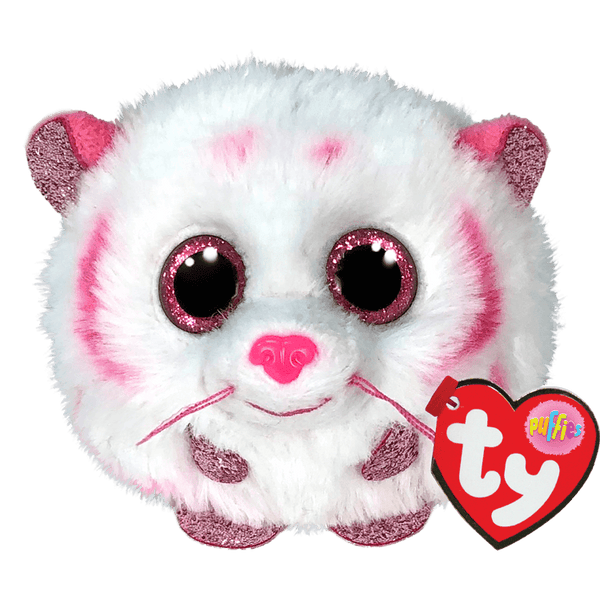 TY BEANIE BALLS TABOR PINK/WHITE TIGER BALL