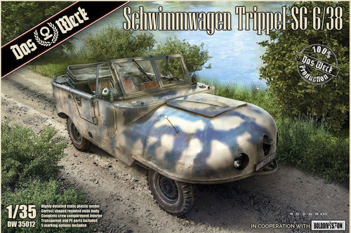 DAS WERK DW35012 SCHWIMMWAGEN TRIPPEL SG 6/38 AMPHIBIOUS WAGON 1/35 SCALE PLASTIC MODEL KIT