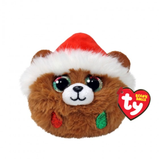 TY BEANIE  BALLS PUDDING BROWN BEAR BALL