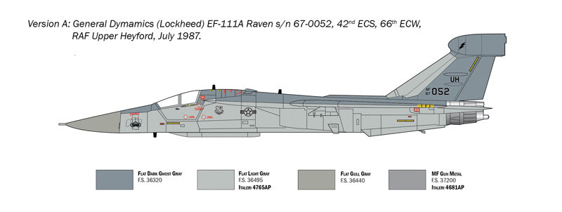 ITALERI 1235 LOCKHEAD MARTIN EF-111 A RAVEN 1/72 SCALE PLASTIC MODEL KIT FIGHTER