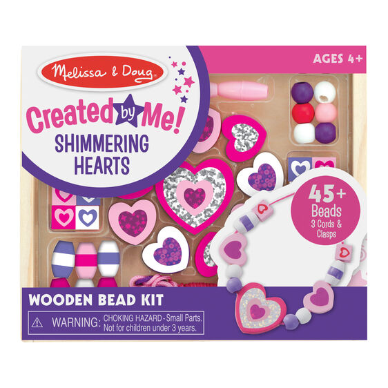 MELISSA AND DOUG 9495 CREATED BY ME WOODEN SHIMMERING HEARTS BEAD SET