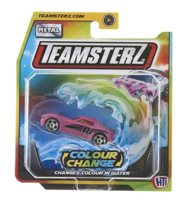 HTI TEAMSTERZ COLOUR CHANGE DIECAST TOY CAR (PURPLE WITH BLACK STRIPE)