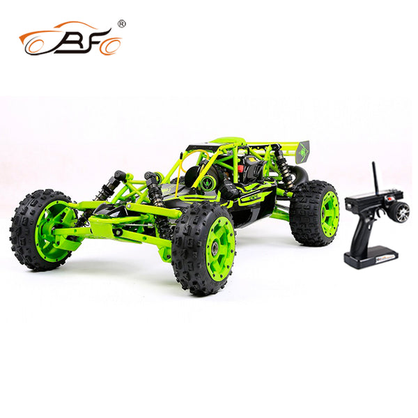 ROVAN 320C Body 29 32.5CC GREEN AND BLACK NYLON BAJA 5B WITH GT3B CONTROLLER READY TO RUN GAS POWERED 2WD RC CAR WITH SYMETRICAL STEERING AND SILENCED DOMINATOR PIPE