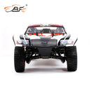 ROVAN 320SC TERMINATOR BAJA 2 STROKE 32cc SHORT COURSE TRUCK 5B CONVERTED TO 5T BODY WITH RED AND BLACK AND WHITE READY TO RUN GAS POWERED RC CAR