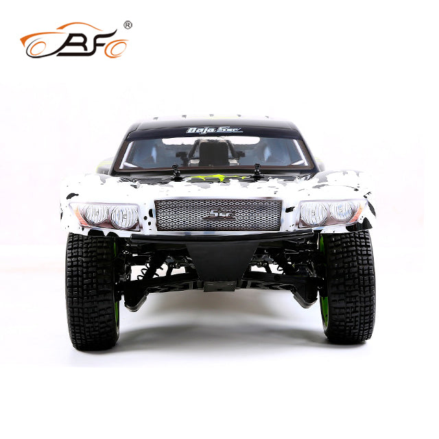 ROVAN 320SC 32cc 2 STROKE TERMINATOR SHORT COURSE TRUCK RTR BAJA 5B CONVERTED TO 5T BODY GREEN WHITE AND BLACK MONSTER