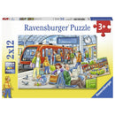 RAVENSBURGER 076116 ALL ABOARD 2x12PC JIGSAW PUZZLE