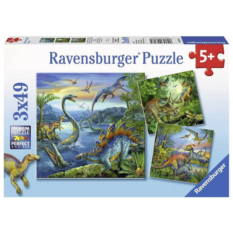 RAVENSBURGER 093175 DINOSAUR FASCINATION 3x49PC JIGSAW PUZZLE