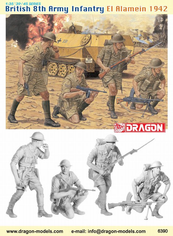 DRAGON 6390 BRITISH 8TH ARMY INFANTRY (EL ALAMEIN 1942) 1/35 SCALE PLASTIC MODEL KIT