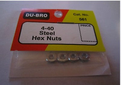 DU-BRO 561 STEEL HEX NUTS 4-40