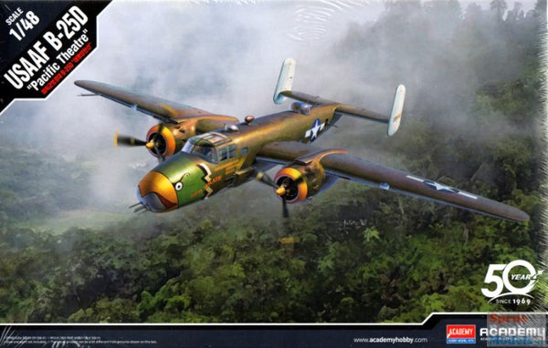ACADEMY 12328 USAAF B-25D PACIFIC THEATRE PLASTIC MODEL KIT 1/48 SCALE