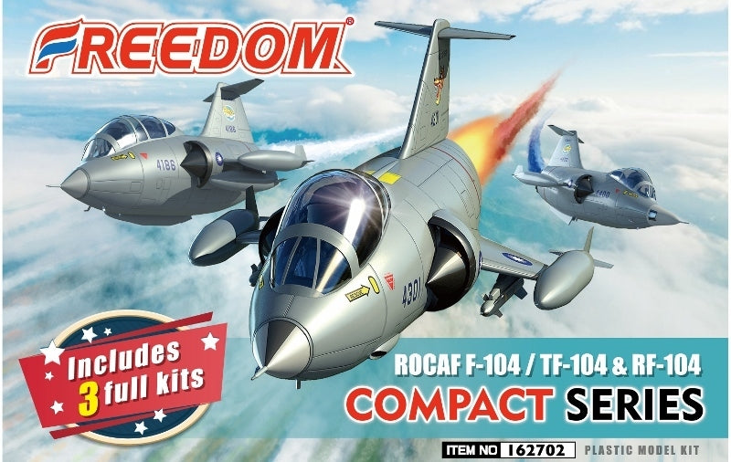 FREEDOM 162702 COMPACT SERIES ROCAF F-104 / TF-104 AND RF-104 PLASTIC MODEL KITS X3