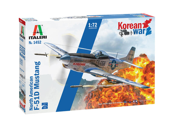 ITALERI 1452 NORTH AMERICAN F-51D MUSTANG KOREAN WAR 1/72 SCALE PLASTIC MODEL KIT