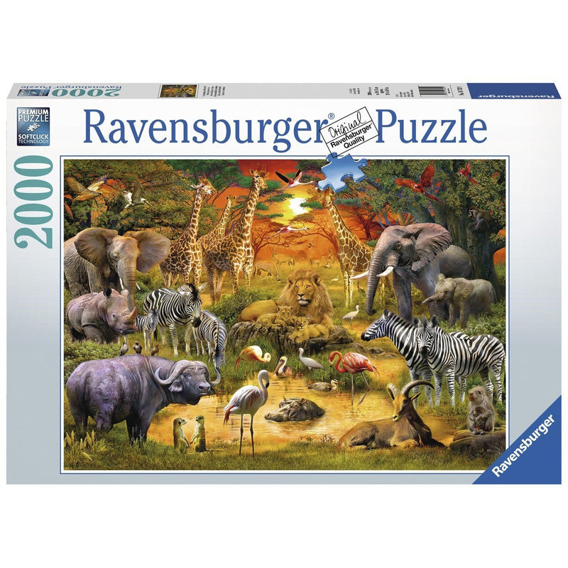 RAVENSBURGER 167029 GATHERING AT THE WATERHOLE 2000PC JIGSAW PUZZLE