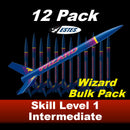 ESTES 1754 WIZARD INTERMEDIATE MODEL ROCKET KIT 12 BULK PACK EDUCATOR SET