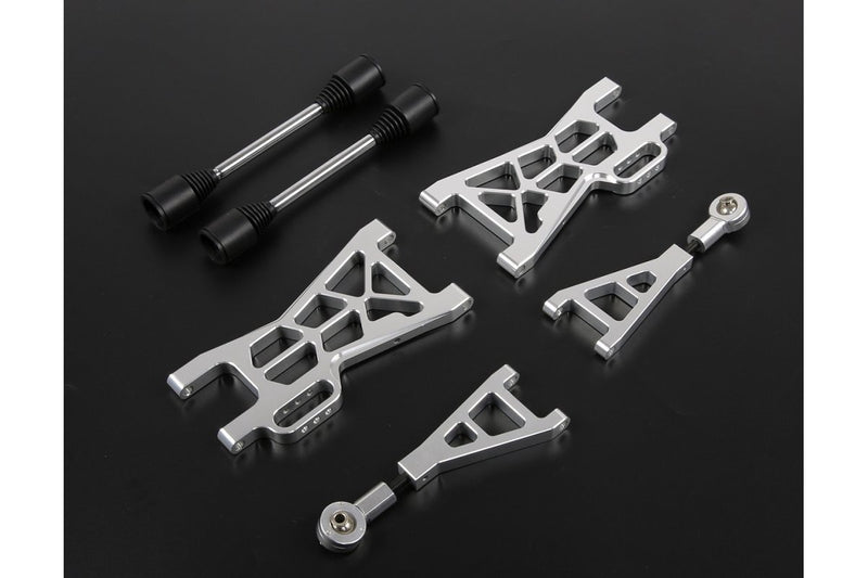 ROVAN 85440 CNC ALLOY EXTENDED (BY 25MM) REAR ARM KIT WITH DOG BONES SUITS BAJA 5B - SILVER - ALSO SEE 85339