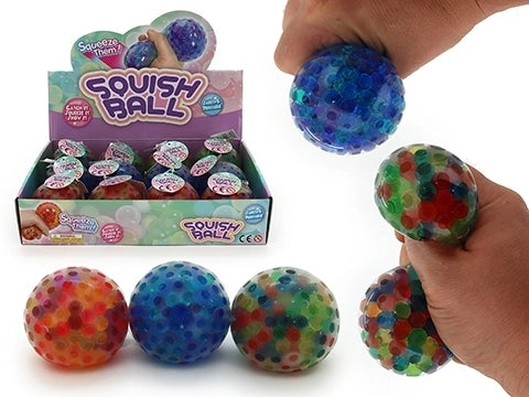 SQUISHY STRESS BALL WITH WATER ORBS ASSORTED
