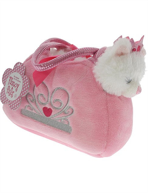 FANCY PALS PRINCESS CAT IN PINK CROWN BAG