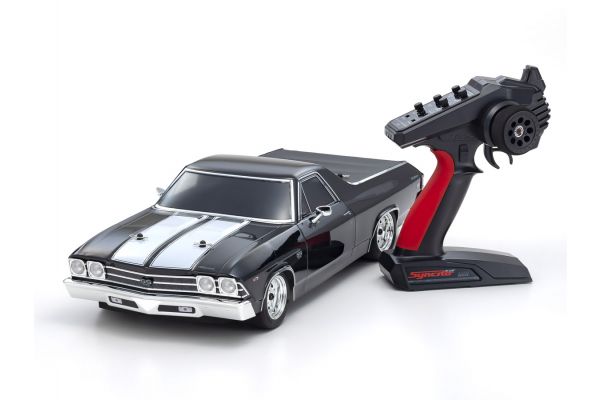 KYOSHO 34419T1 1/10 EP 4WD FAXER MK2 1969 CHEVY SS 396 EL CAMINO RC CAR BLACK BRUSHED READY TO RUN REQUIRES 7.2V - 8.4V NIMH OR 2S LIPO BATTERY