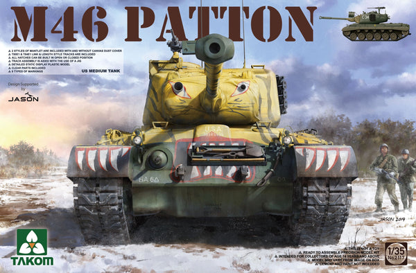 TAKOM 2117 US MEDIUM TANK M-46 PATTON 1/35 SCALE TANK PLASTIC MODEL KIT