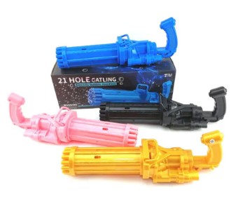 BUBBLE GATLING ELECTRIC BUBBLE GUN 21 HOLE PINK