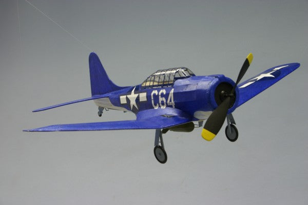 DUMAS 228 SBD-5 DAUNTLESS 18 INCH WINGSPAN RUBBER POWERED WOODEN FLYING MODEL PLANE