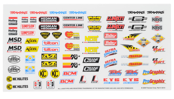 TRAXXAS 2514 DECAL SHEET RACING SPONSOR