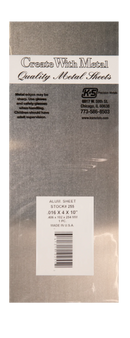 K&S 255 ALUMINIUM SHEET 0.016 X 4 X 10INCH (.406 X 102 X 254MM) 1 PIECE