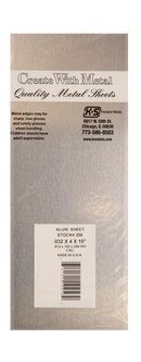 K&S 256 ALUMINIUM SHEET 0.032INCH X 4INCH X 10INCH 1 PIECE