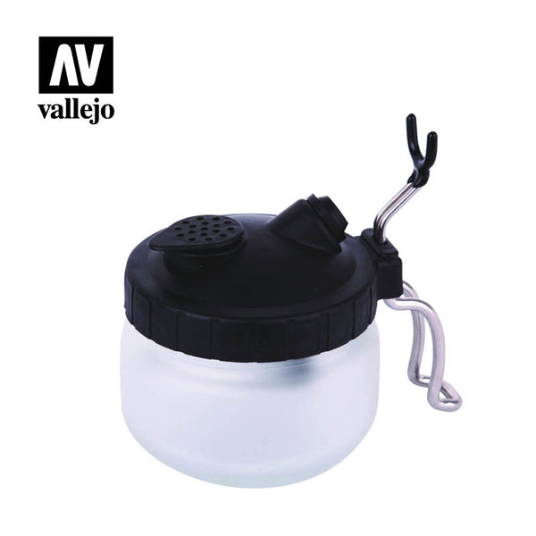 VALLEJO 26005 AIRBRUSH CLEANING POT WITH GLASS LID AND AIRBRUSH HOLDER