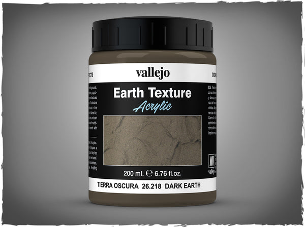 VALLEJO DARK EARTH TEXTURE ACRYLIC 200ML 26.218