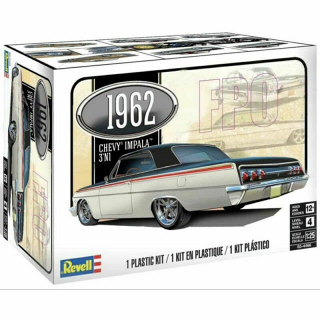 REVELL 14466 62 CHEVY IMPALA HARD TOP 3IN1 1/25 SCALE CAR PLASTIC MODEL KIT