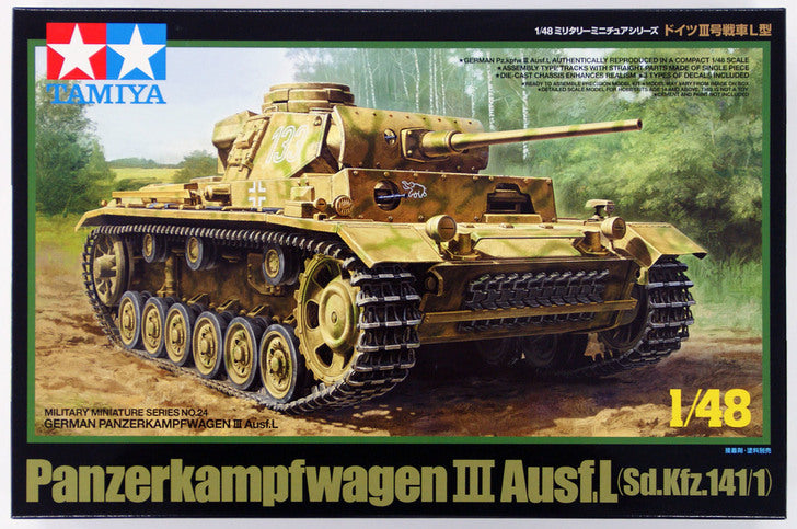 TAMIYA 32524 PANZERKAMPFWAGEN III AUSF. L 1/48 SCALE PLASTIC MODEL KIT