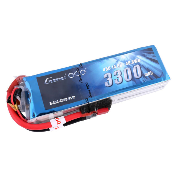 GENS ACE 3300MAH 14.8V 45C 4S1P LIPO BATTERY PACK WITH EC3